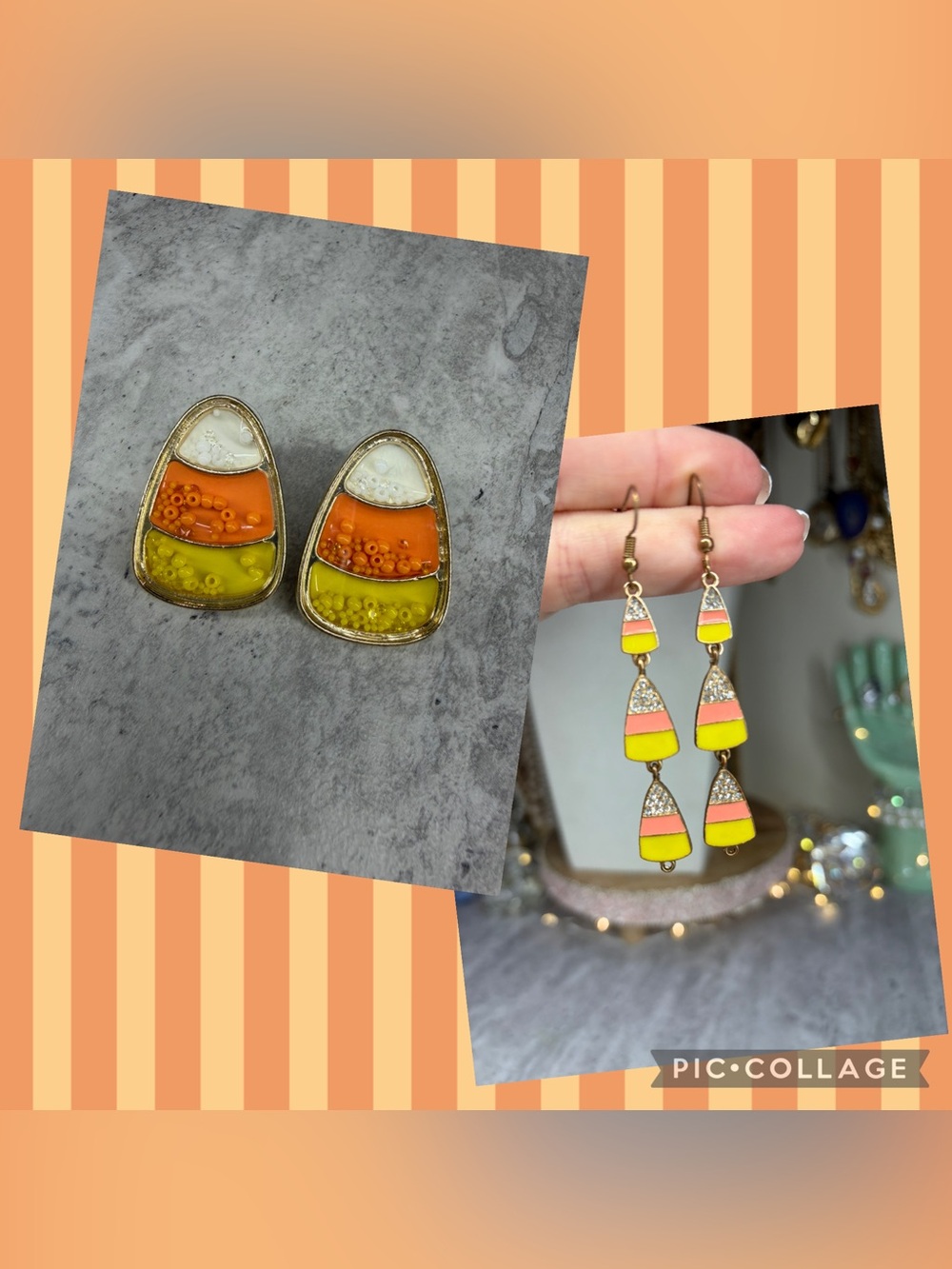 2 Pair Earrings Halloween Sugarfix by Baublebar Festive Candy Corn Cute
